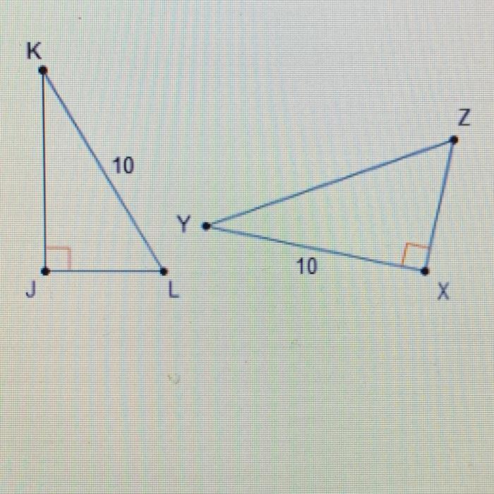 Could jkl be congruent to xyz explain