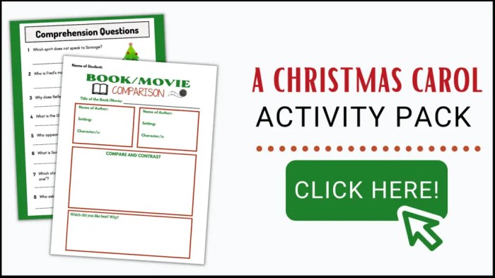 Comprehension carol simplified questions version christmas preview